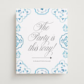 "Almafi" - Direction Signs in Cerulean by Itsy Belle Studio - Front