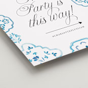 "Almafi" - Direction Signs in Cerulean by Itsy Belle Studio - Detail