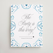 "Almafi" - Direction Signs in Cerulean by Itsy Belle Studio - Front