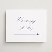"watercolor flowers crest" - Direction Signs in Dusty Blue by Cass Loh - Front