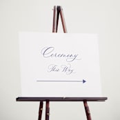 "watercolor flowers crest" - Direction Signs in Dusty Blue by Cass Loh - In Use