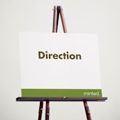 "Portrait" - Direction Signs in Charcoal by Minted - In Use