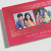 "Paisley" - Diwali Cards in Cherry by Creo Study - Detail