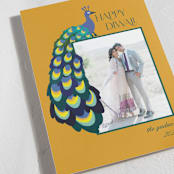 "Peacock" - Diwali Cards in Turmeric by Morgan Kendall - Detail
