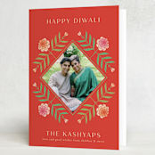 "Floral Frame" - Diwali Cards in Vivid by letterfix - Folded Card