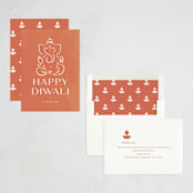 "Diwali Ganesha" - Diwali Cards in Mango by Teju Reval - Assembled