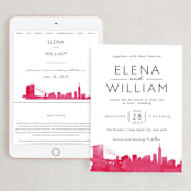"Skyline -New York" - Wedding Website in Magenta by Laura Condouris - Match Your Stationery