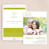 "float + celebrate" - Wedding Website in Celery by Float Paperie - Match Your Stationery