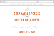 "Passport" - Wedding Website in Coral by Sarah Curry - Desktop Design