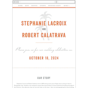 "Passport" - Wedding Website in Coral by Sarah Curry - Mobile Layout