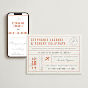 "Passport" - Wedding Website in Coral by Sarah Curry - Match Your Stationery