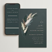 "Arched Pampas" - Wedding Website in Basil by Kaydi Bishop - Match Your Stationery