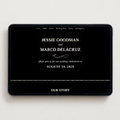 "Black Tie Affair" - Wedding Website in Onyx by Hooray Creative - Desktop Design