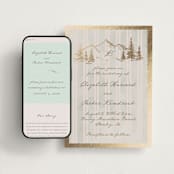 "Mountain Love" - Wedding Website in Dew by Petra Kern - Match Your Stationery