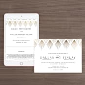 "Deco Fan Border" - Wedding Website in Classic White by Kelly Schmidt - Match Your Stationery