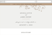 "Sketched Flora" - Wedding Website in Cream by Paper Raven Co. - Desktop Design
