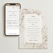 "Sketched Flora" - Wedding Website in Cream by Paper Raven Co. - Match Your Stationery