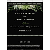 "Agave & Greens" - Wedding Website in Midnight by Susan Moyal - Mobile Layout