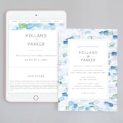 "Sea Glass" - Wedding Website in Ocean by Hudson meet Rose - Match Your Stationery