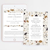 "Terrazzo Frame" - Wedding Website in Mustard by Amy Payne - Match Your Stationery