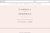 "Simply Framed" - Wedding Website in Blush by Maddy Hague - Desktop Design