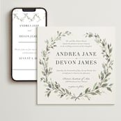 "Watercolor Wreath" - Wedding Website in Linen by Katrina Crouch - Match Your Stationery