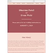 "Headline" - Wedding Website in Rust by Melissa Egan of Pistols - Mobile Layout