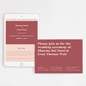 "Headline" - Wedding Website in Rust by Melissa Egan of Pistols - Match Your Stationery