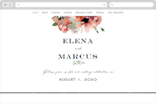 "Cascading Florals" - Wedding Website in Rouge by Leah Bisch - Desktop Design