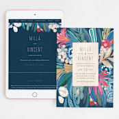 "Floral Burst" - Wedding Website in Ocean by Morgan Ramberg - Match Your Stationery