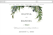 "Side Swept" - Wedding Website in Navy by Susan Moyal - Desktop Design