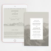 "Modern Mountain" - Wedding Website in Fog by Stephanie Biller - Match Your Stationery