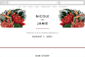 "Tropical Bouquet" - Wedding Website in Basil by Elly - Desktop Design