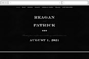 "Library Square" - Wedding Website in Charcoal by Meagan Christensen - Desktop Design