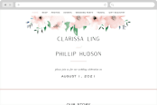 "Soft Florals" - Wedding Website in Coral Wash by Leah Bisch - Desktop Design