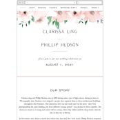 "Soft Florals" - Wedding Website in Coral Wash by Leah Bisch - Guest Management