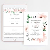"Soft Florals" - Wedding Website in Coral Wash by Leah Bisch - Match Your Stationery