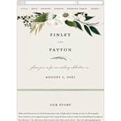 "Botanical Ring" - Wedding Website in Ivory by Susan Moyal - Guest Management