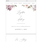 "Fancifully" - Wedding Website in Dust Mauve by Everett Paper Goods - Guest Management