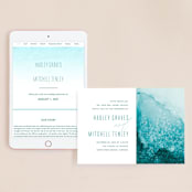 "New Wave" - Wedding Website in Marine by Kaydi Bishop - Match Your Stationery