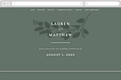 "Falling Branch" - Wedding Website in Eucalyptus by Amy Kross - Desktop Design