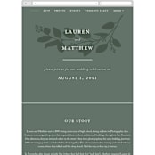 "Falling Branch" - Wedding Website in Eucalyptus by Amy Kross - Mobile Layout
