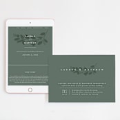 "Falling Branch" - Wedding Website in Eucalyptus by Amy Kross - Match Your Stationery