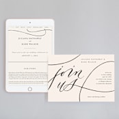 "Fountain Pen" - Wedding Website in Creme by Erin L. Wilson - Match Your Stationery