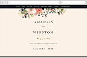 "Spring Botanicals" - Wedding Website in Papaya by Susan Moyal - Desktop Design