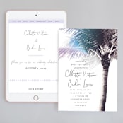 "Summer Palm" - Wedding Website in Plum by Baumbirdy - Match Your Stationery