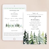 "Evergreens Watercolor" - Wedding Website in Forest by Yao Cheng Design - Match Your Stationery