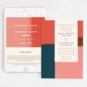 "painted colorblock" - Wedding Website in Poppy by Angela Marzuki - Match Your Stationery