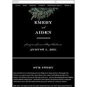 "Forest Crest" - Wedding Website in Obsidian by Alethea and Ruth - Mobile Layout