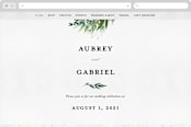 "Mixed Greenery" - Wedding Website in Emerald by Susan Moyal - Desktop Design